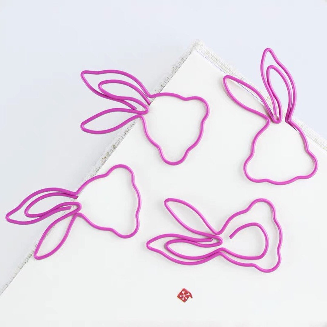 Rose Red Rabbits Paper Clips , Cute Rabbits Shape Metal Paper Clips ...