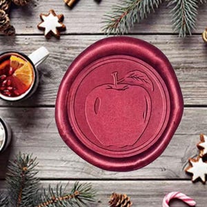Sello de lacre de manzana: Kit para sellar sobres de fruta (25 mm)