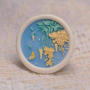 3D Wisteria Wachssiegel Stempel/ Glyzinien Blume Wachssiegel Kit/ Schmetterling Wachs Versiegelung Kit/ Glyzinien und Schmetterling Wachs Siegel Stempel