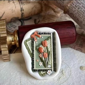 3D-Wachs Siegelstempel/ Tulpe Blumen Wachs Siegel Set/ Tulpen Blumen Wachs Siegel Set/ Geburtstag Geschenk Umschläge Wachs Siegel