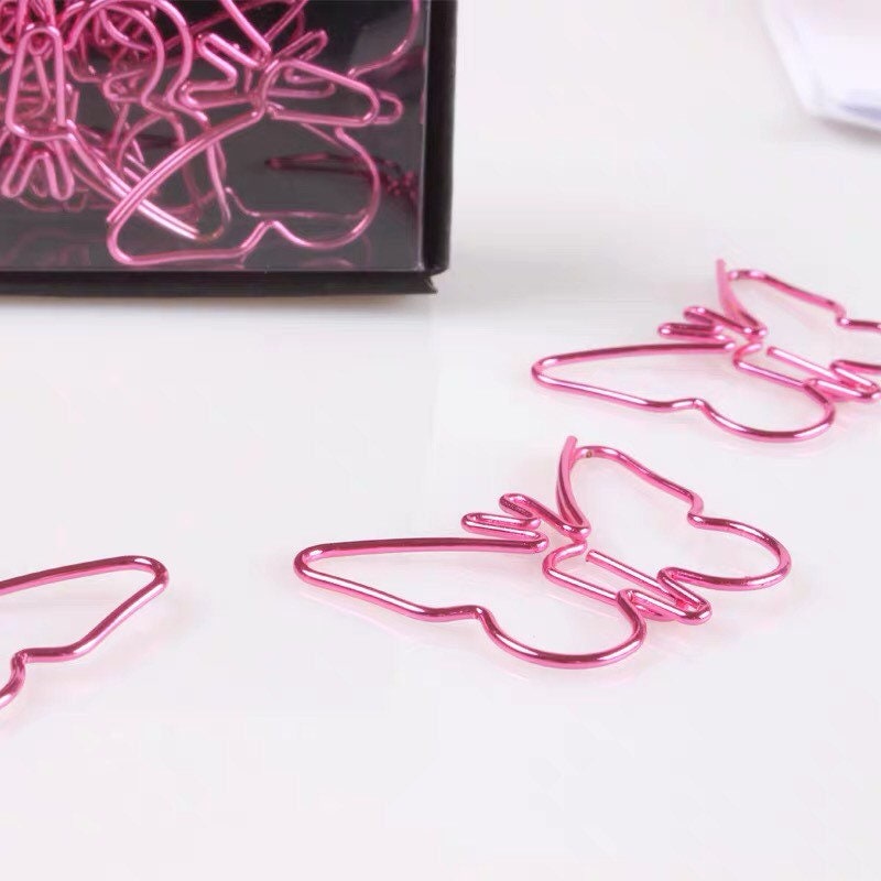 Pink Butterfly Paper Clips /butterfly Metal Paper Clips/metal Etsy