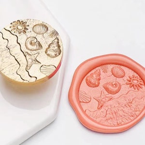 3D Sea Tide Wax Seal Stamp/Sea Beach wax seal kit/Shell wax seal stamp/Starfish Sea lumaca cera timbro matrimonio cera timbro box set