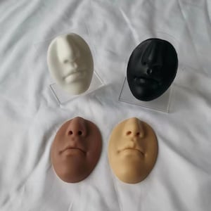 Soft Face  Silicone Mould,Face Displays for Acupuncture,Body Jewelry Mouth Eyes Prosthetic,Nose Acupuncture Mould