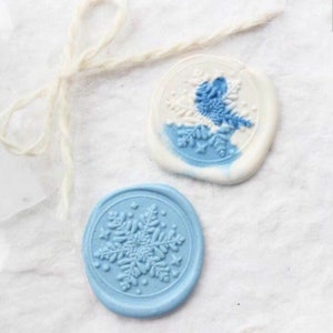 Timbro di ceralacca con fiocco di neve invernale/Kit di sigillatura in cera per regali di Natale/Timbro di cera con fiocco di neve/Timbro di cera con decorazioni floreali natalizie