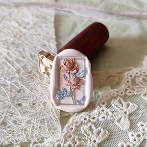 Timbro in ceralacca 3D a forma di rosa/Kit per sigillare la ceralacca a forma di fiore di rosa/Kit per sigillare la ceralacca a forma di rosa/Kit per sigillare la ceralacca per regali di nozze