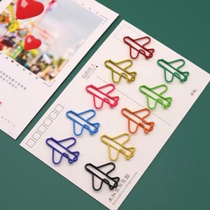 Colorful Airplane Paper Clips /Carton Aircraft Metal Paper Clips /Office stationery Paper Clips/Office Supplies