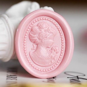 Timbro di ceralacca 3D "Beautiful Lady"/Kit di sigilli di ceralacca "Signora con perla"/Kit di sigilli di ceralacca "Signora di forma irregolare"/Timbro di ceralacca personalizzato