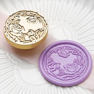 Dornige Rose Wachssiegel Stempel / Rose mit Dornen Wachssiegel Kit / Rosengirlande Wachssiegel Stempel