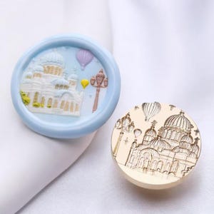 Selo de cera de castelo de fadas 3D/kit de selagem de cera de balão de fadas/selo de cera de lâmpada de rua/selo de cera de envelopes de presente de aniversário
