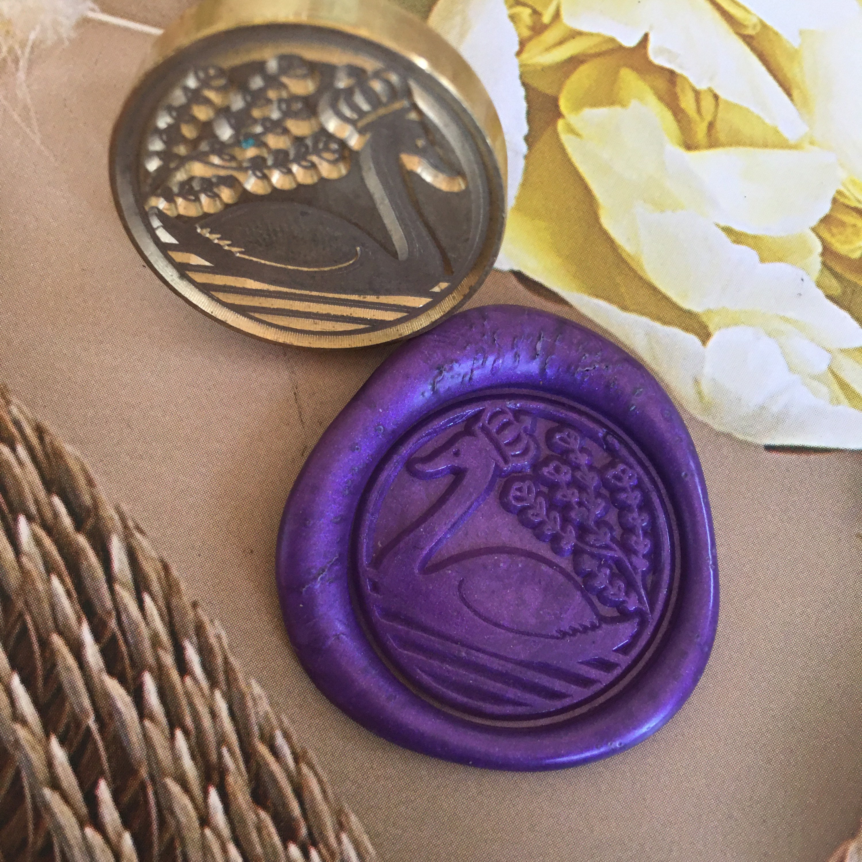 Swan and Crown Wax Seal Stamp/goose Crown Wax Seal Stamp/swan Etsy