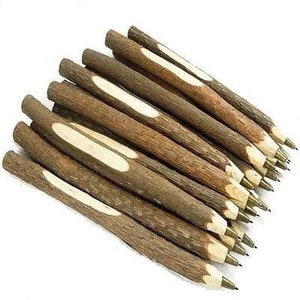 Penne ramoscello naturale in legno rustico, penna a sfera, penne rustiche per matrimoni, penna in legno, penna per libro degli ospiti di nozze,
