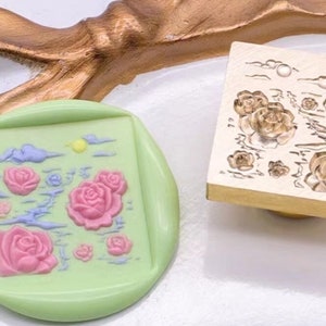 Timbro sigillo di cera 3D Rose/Kit sigillante cera Rosa notturna/Timbro sigillo cera Wedding Rose