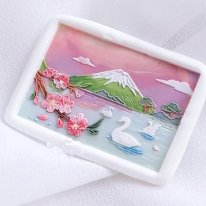 Timbro sigillo in ceralacca 3D Monte Fuji/Kit sigillo in cera Sakura/Timbro sigillo in cera Cigno nel fiume/Timbro sigillo in cera Nuvole/Sigillo in cera per buste regalo Compleanno