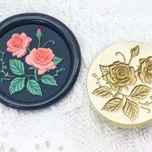 Timbro di ceralacca cinese 3D con rosa/Kit di sigillatura in cera con rosa e foglia/Timbro di sigillatura in cera, timbro di sigillatura in cera per regali di nozze