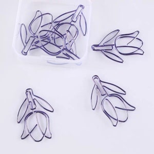 Graffette Purple Tulips / Tulip Metal Paper Clips / Tulip Binder Clips / Forniture per ufficio