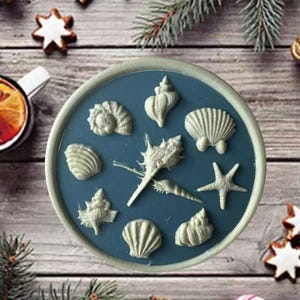 Muschel Wachs-Siegel Stempel: Ocean Beach Theme, Hochzeitseinladungs-Kit