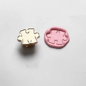 Timbro con sigillo di cera per puzzle di forma irregolare, kit di sigillatura con cera per puzzle, kit di sigillatura con cera per puzzle, sigillo con timbro di cera per regalo di compleanno