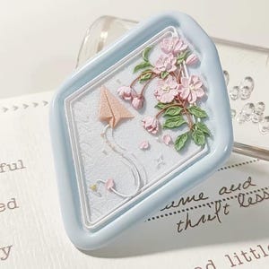 Timbro di ceralacca 3D "Mela asiatica"/Kit di sigillatura in cera "Simpatica gru di carta"/Timbro di ceralacca "Mela asiatica"/Timbro di ceralacca "Fiore di begonia"