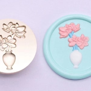 Fiore 3D in vaso timbro sigillo di cera/Kit sigillo di cera fiore/Kit sigillo di cera regalo di nozze