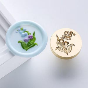 Timbro in ceralacca 3D Mughetto/Bellissimo kit di sigillatura in cera Mughetto/Timbro in cera per inviti di nozze/Kit di sigillatura in cera per fiori