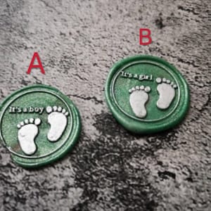 Timbro sigillo di cera per piedi di bambino/timbro sigillo di cera per piedi di ragazza/kit di sigillatura di cera per piedi di ragazzo/kit di sigillatura di cera per baby shower/set di scatole di timbri di cera per matrimoni