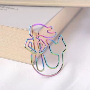 Trombones sirène colorés, trombones en métal pour chats, clips de liant de cœur d’amour, fournitures de bureau Monstera, papeterie