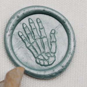 Timbro di sigillo di cera a mano scheletro / kit di sigillatura della cera delle mani del teschio / kit di sigillatura della cera regalo di compleanno / timbro di cera di uccello carino