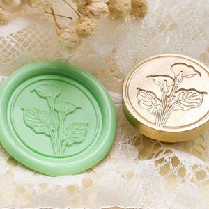 Double Layer Common Callalily Wax sealing stamp/Calla wax sealing kit /Common Callalily wax stamp sealing/Flower Callas wax stamp kit
