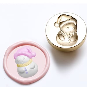 Timbro di cera del pupazzo di neve 3D / Kit di sigillatura della cera del pupazzo di neve invernale / Kit di sigillo di cera regalo di compleanno / Timbro di sigillo di cera personalizzato /