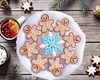 Gingerbread Man Wax Seal Stamp, Snowflake Sealing Kit