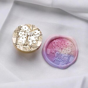 Timbro sigillo di cera Bowknot multilivello/Kit sigillatura cera Bowknot/Kit sigillatura cera Bowknot/Kit timbro sigillo buste regalo di compleanno