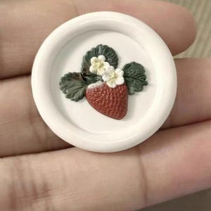 Timbro sigillo di cera fragola 3D/Kit sigillante cera fragola selvatica/Timbro sigillante cera fragola frutta/Kit sigillatura cera decorazione regalo di compleanno