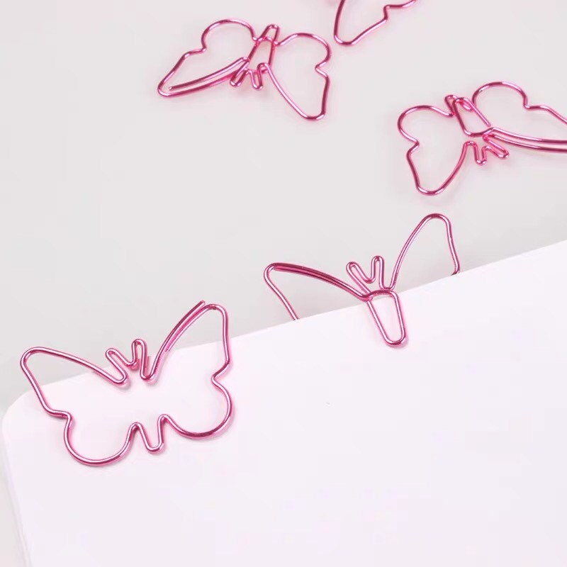 Pink Butterfly Paper Clips /butterfly Metal Paper Clips/metal Etsy