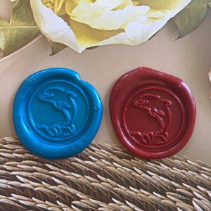 Timbro sigillo di cera delfino/Kit sigillante cera delfino che salta/Timbro sigillante cera delfino carino/Kit timbro sigillo buste regalo di compleanno