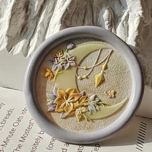 3D Mond Wachssiegel Stempel / Mond und Blume Wachssiegel Set / Mond und Blume Schatten Wachssiegelstempel / Geburtstag Geschenk Umschläge Wachs Stempel