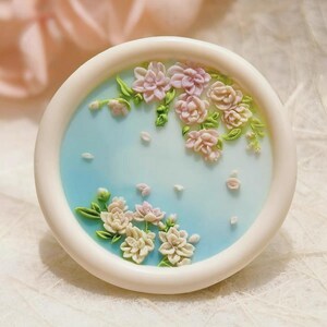 Timbro di ceralacca 3D Jasmine/Kit di sigillatura in ceralacca ghirlanda di gelsomino/Timbro di ceralacca fiore di gelsomino/Timbro di ceralacca per buste regalo di compleanno