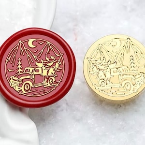 Timbro di ceralacca con trenino di Natale/Kit di sigillatura in cera con albero di pino/Timbro di ceralacca con regalo di Natale/Kit di sigillatura in cera con decorazioni di Buon Natale