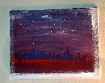 abstract cityscape at night