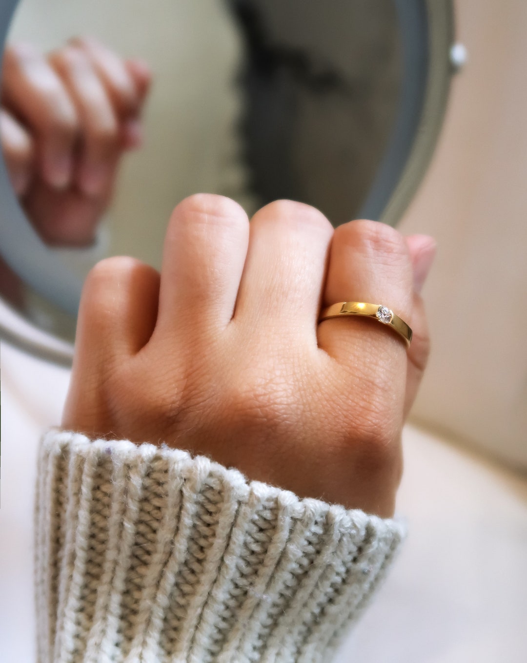 Hidden Gem Ring Swarovski A5 Crystal 14k Gold Plated on Etsy UK