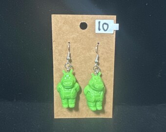 Green Hippo Earrings