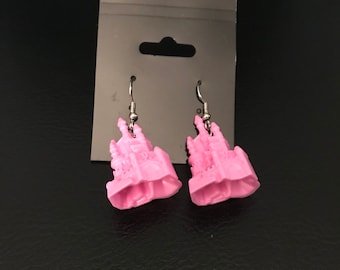 Disney Pink Castle Toy Earrings