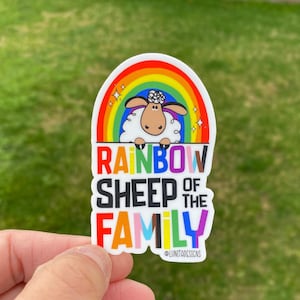 Rainbow Gay Sheep Sticker | Gay Pride Sticker, Pride Sticker, LGBTQ Vinyl Sticker, Proud Sticker, Love is Love, Waterproof Vinyl Sticker