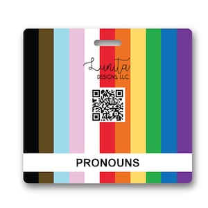Personal Pronomen Abzeichen | Vielfalt-Abzeichen | Pronomen Abzeichen | Pride Abzeichen | Anstecker Buddy Flair | LGBTQ Logo Buddy | Ally-Abzeichen