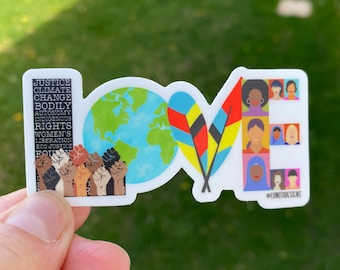 LOVE Sticker: Social Justice, Environmental Rights, Weatherproof Vinyl