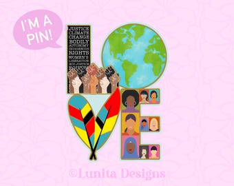 LOVE Lapel Pin: Social Justice, Activism, Weatherproof Vinyl