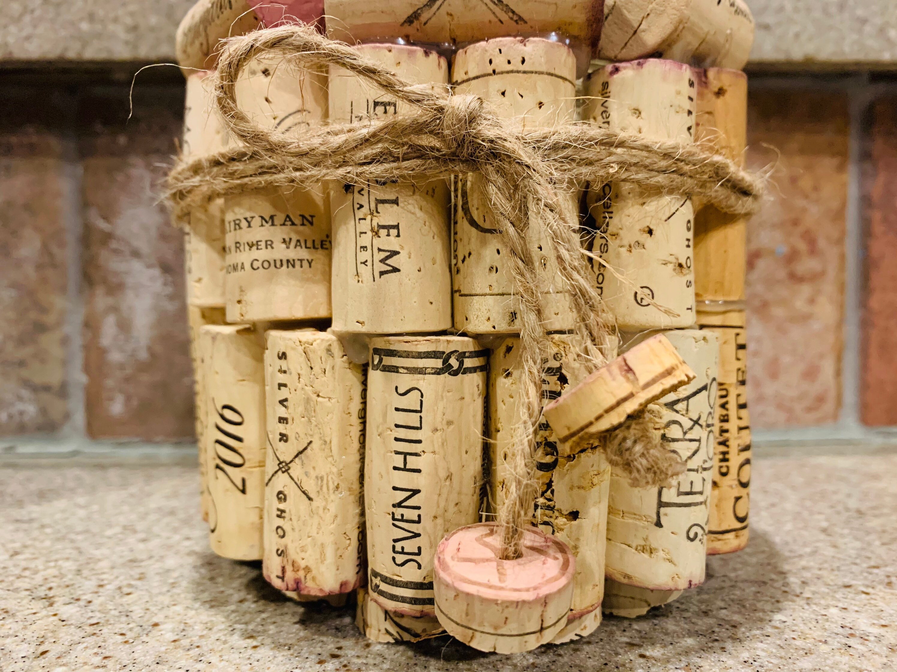 Wine lovers cork candle holder Etsy