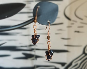 Mini Blue Goldstone Earrings