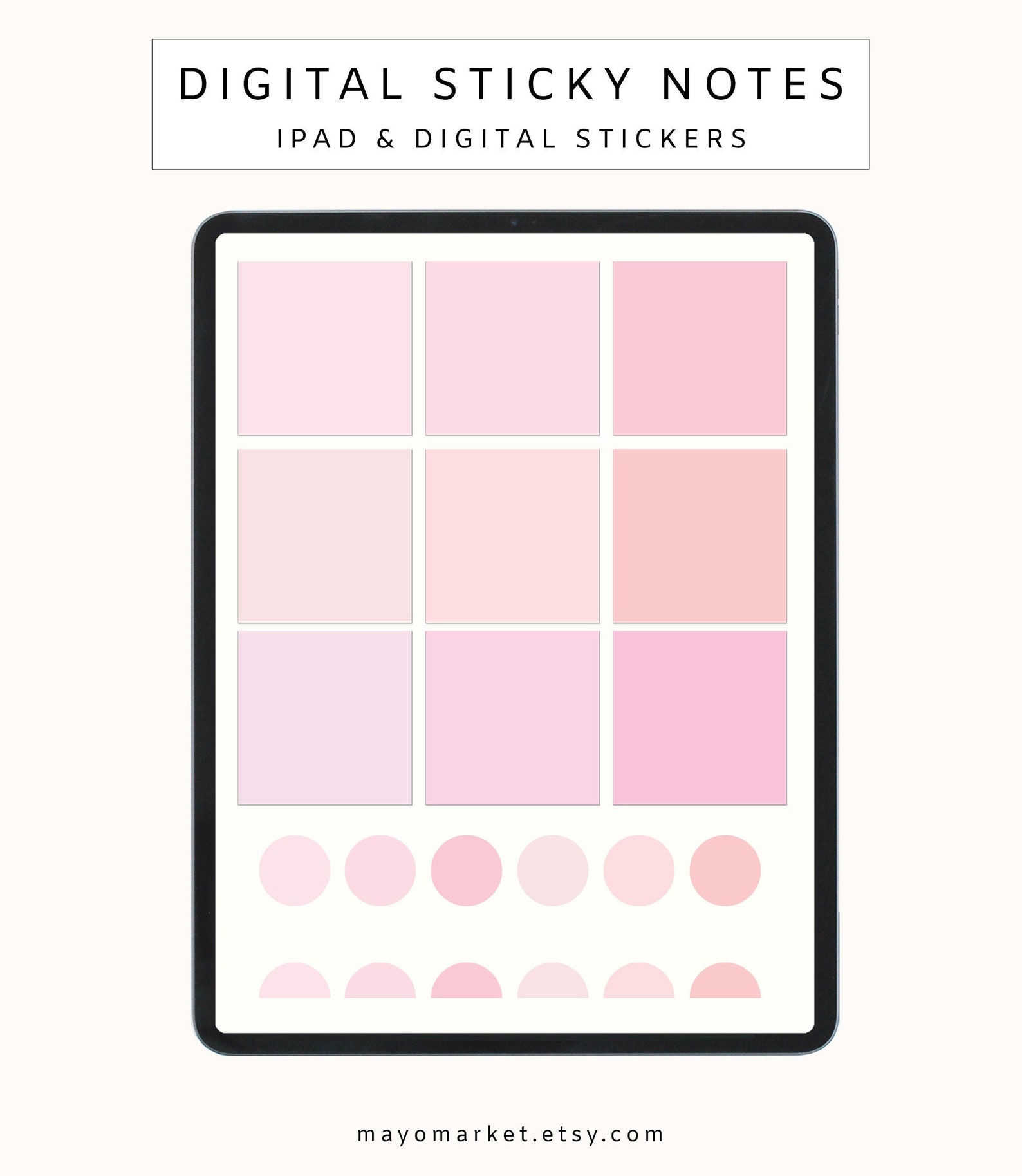 Pink Digital Sticky Notes iPad Sticky Notes Digital Etsy