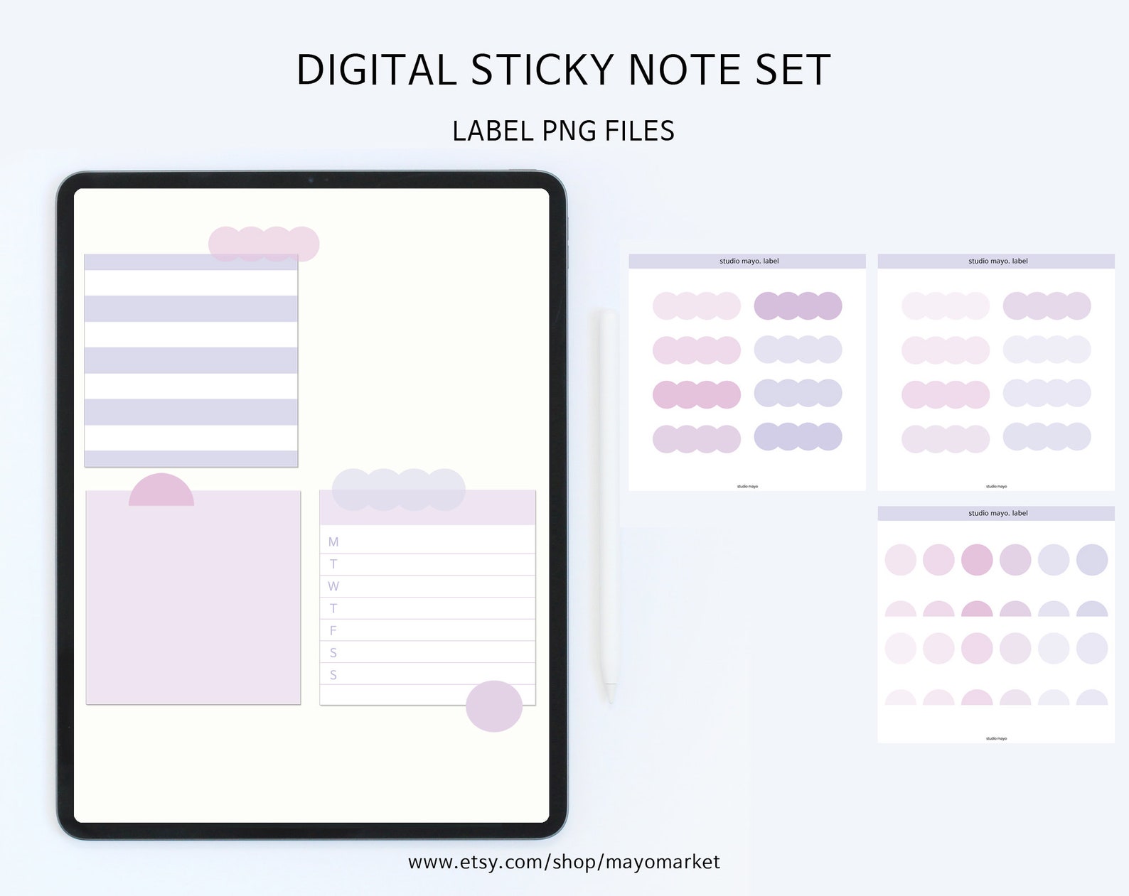 Violet Digital Sticky Notes iPad Sticky Notes Digital Etsy