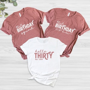 30th Birthday Shirt, Thirty Birthday T-Shirt, Thirty Squad Crew Tee, Customized Hello Thirty, 30th Birthday Milestone Apparel, Gift for Her
